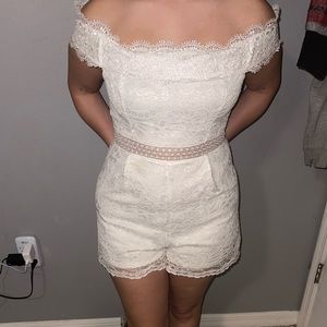 Beautiful white laced romper.